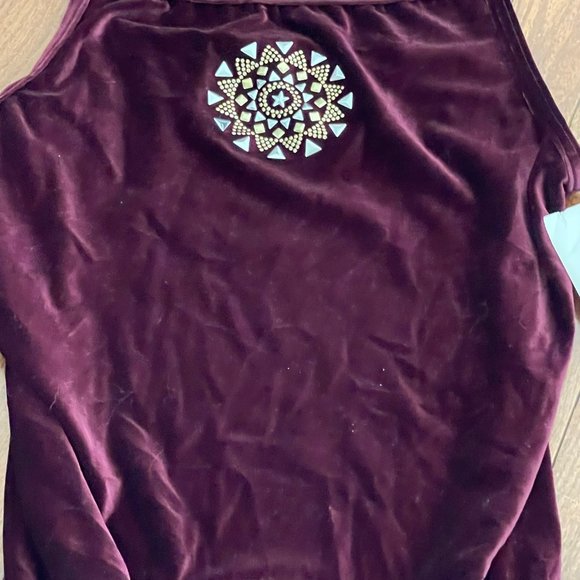 New GK Elite Sportswear Burgundy Velour Gem Dance Ballet Leotard Adult Large - Picture 3 of 15